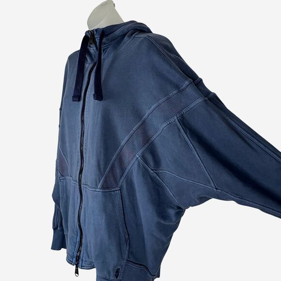 Free People ALL YOUR LOVE Oversized Hoodie Sweatshirt Supernova Blue S NWOT $128 - Picture 8 of 11